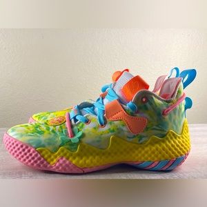 Adidas Harden Vol 6 kids Size 4.5 multicolor /Tie Dye Basketball Shoes HQ6096